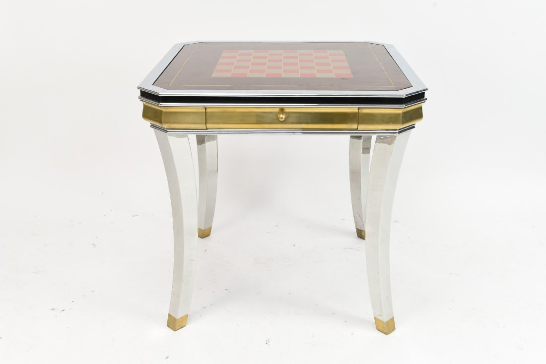 BRASS & CHROME CHESS GAMING TABLE (1 of 9)
