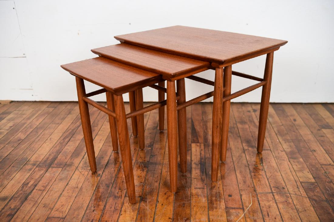 SET OF (3) DANISH TEAK NESTING TABLES (1 of 6)