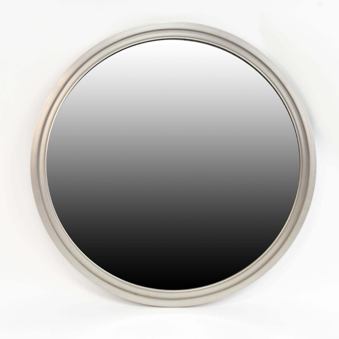 MINIMALIST STEEL FRAMED BEVELED ROUND WALL MIRROR (1 of 7)