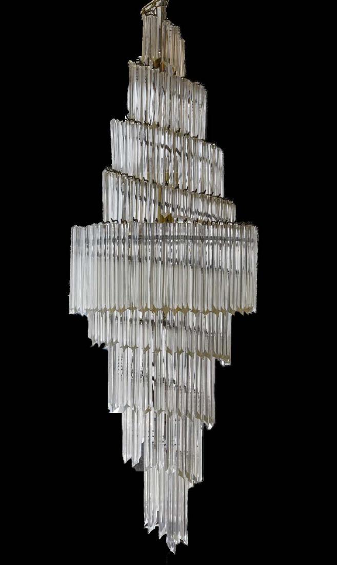LARGE CAMER SPIRAL GLASS CHANDELIER (1 of 9)