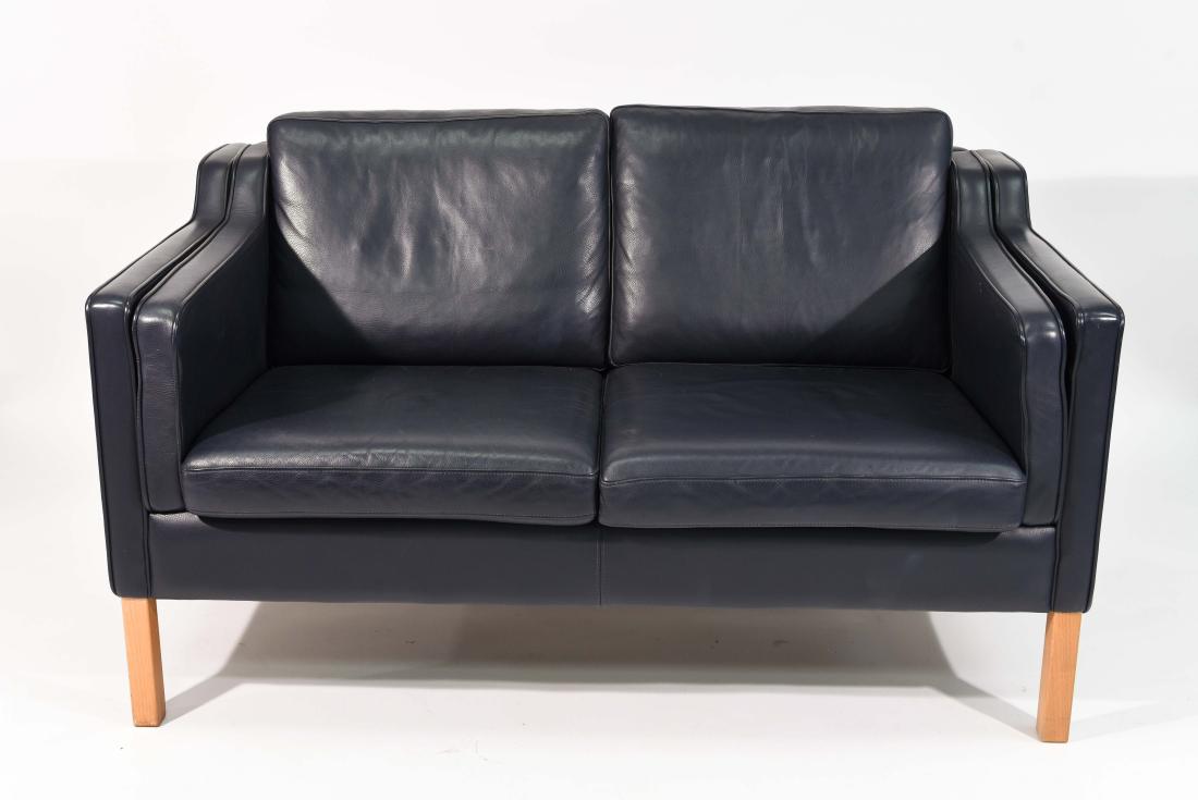 STOUBY BORGE MOGENSEN STYLE LOVESEAT SOFA SAPPHIRE (1 of 9)