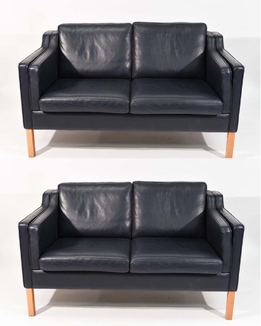 PAIR OF STOUBY BORGE MOGENSEN STYLE LOVESEAT SOFA (1 of 9)