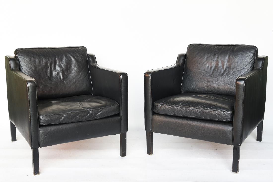 STOUBY BORGE MOGENSEN STYLE LEATHER CHAIRS (1 of 11)