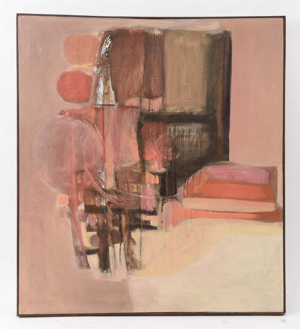 MID-CENTURY ABSTRACT OIL ON CANVAS PAINTING (1 of 10)