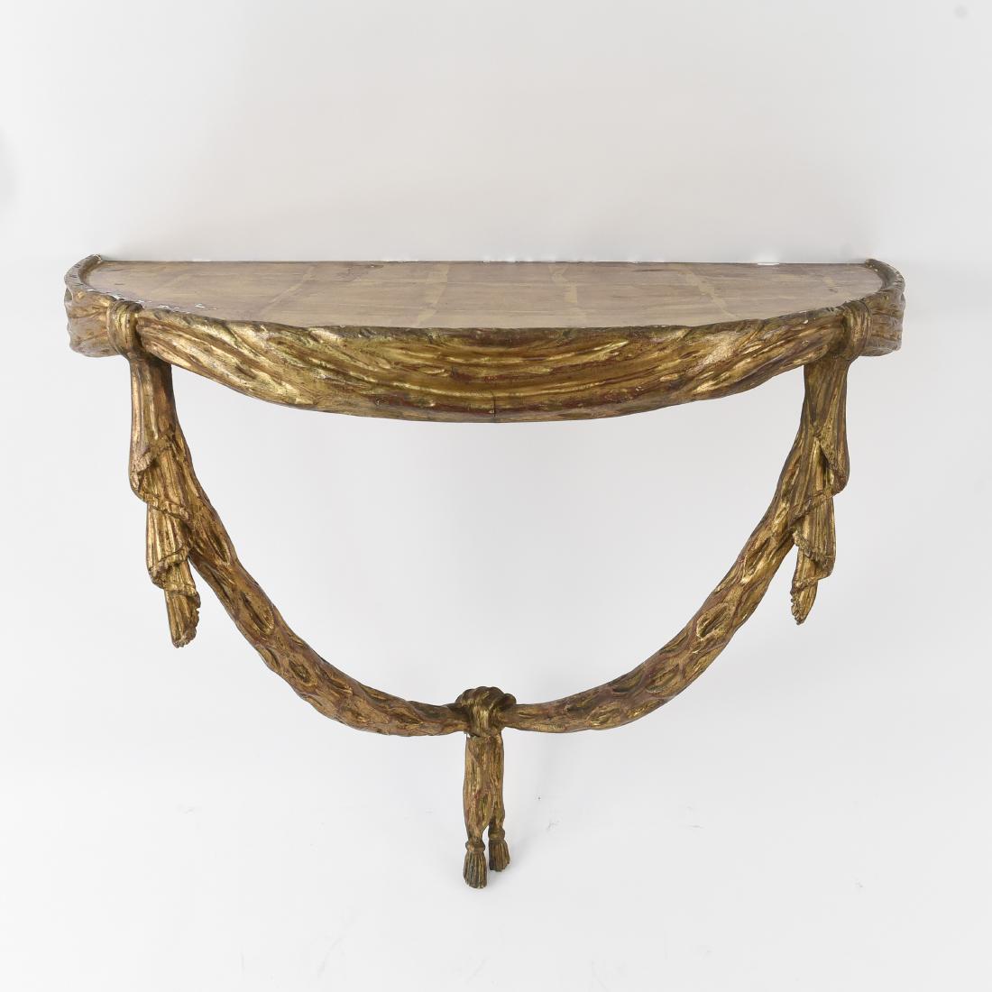 CARVED GILTWOOD SWAG WALL MOUNT CONSOLE (1 of 10)