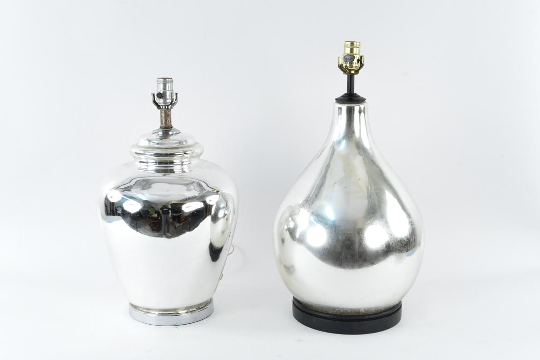 (2) MERCURY GLASS AND CHROME LAMPS (1 of 11)
