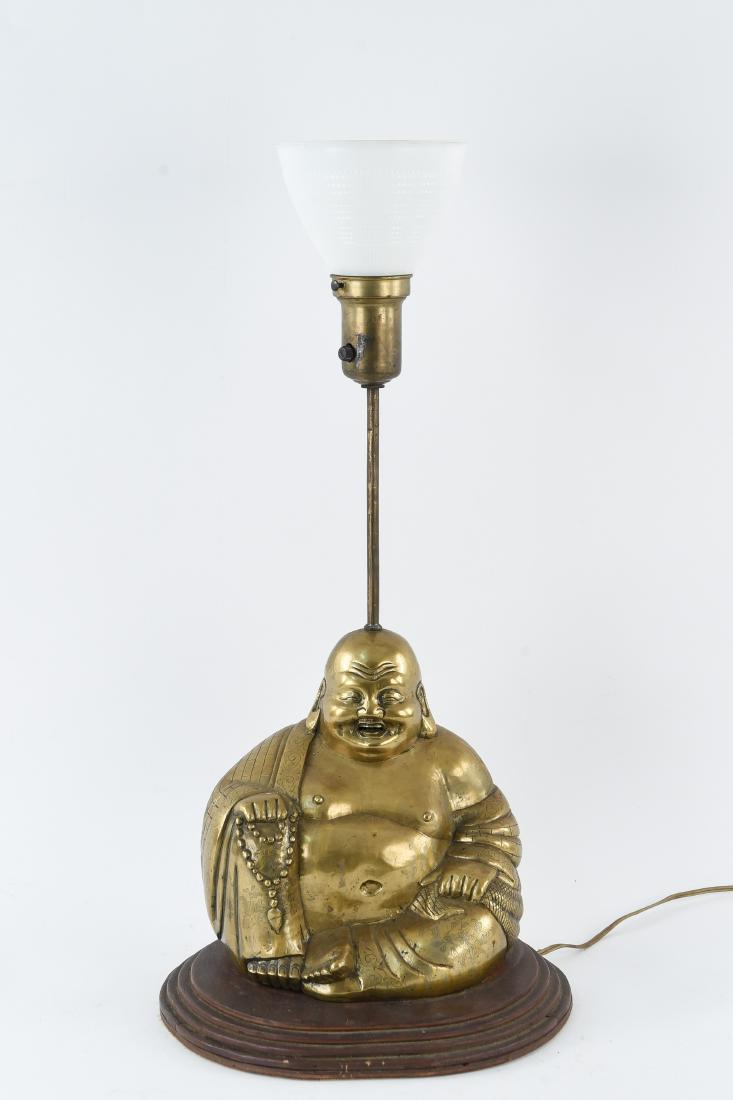 BRASS SCULPTURAL BUDDHA LAMP (1 of 13)
