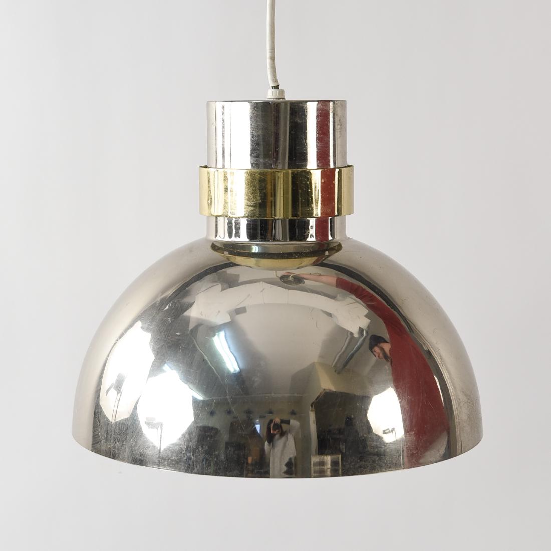 CHROME & BRASS PENDANT LAMP BY FELDMAN (1 of 6)