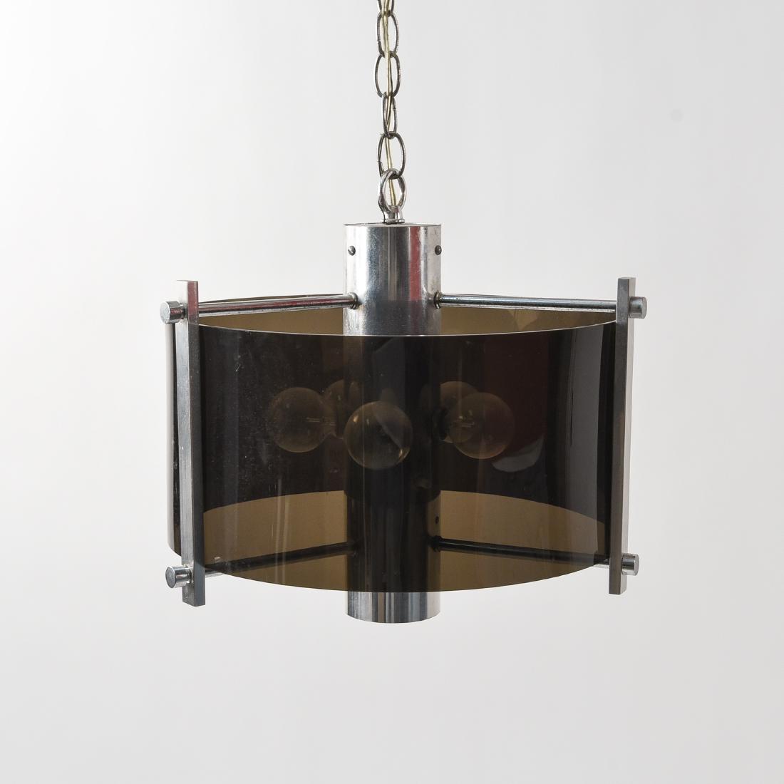 MID-CENTURY CHROME & LUCITE HANGING LIGHT FIXTURE (1 of 6)
