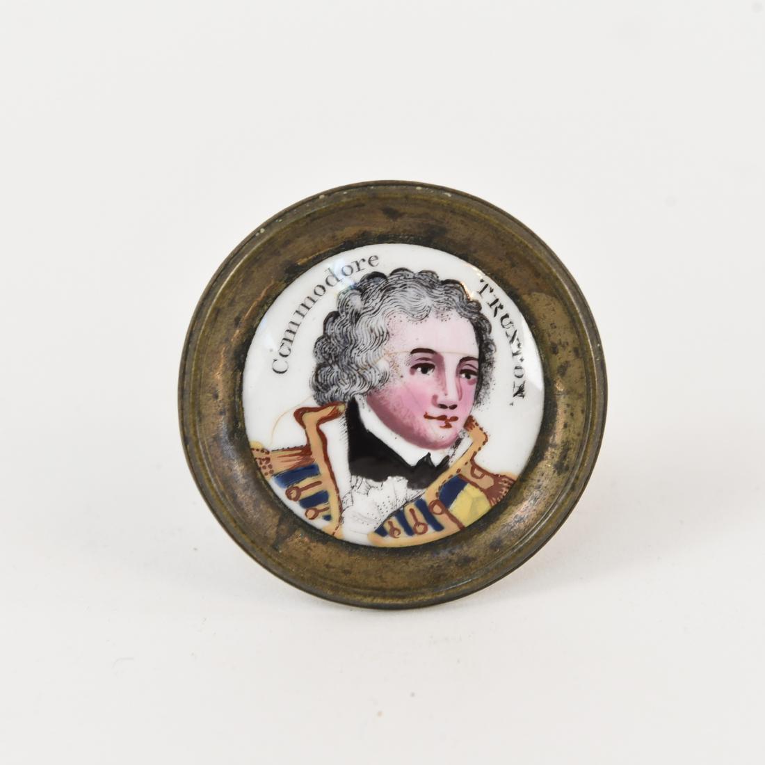 ENAMELED PORCELAIN BRASS CURTAIN TIE BACK (1 of 4)