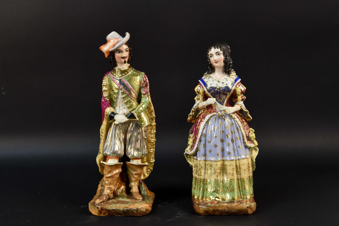 PAIR OF FRENCH OLD PARIS PORCELAIN FIGURES (1 of 10)
