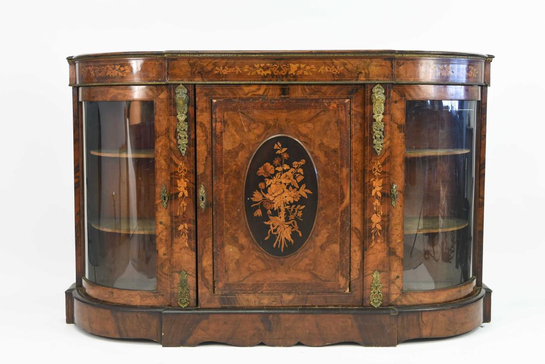 ANTIQUE INLAID AND ORMOLU SIDEBOARD CABINET (1 of 10)