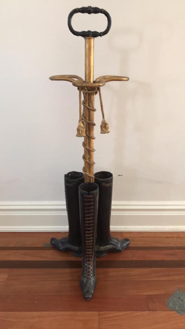 ITALIAN BRONZE BOOT FORM UMBRELLA STAND (1 of 6)