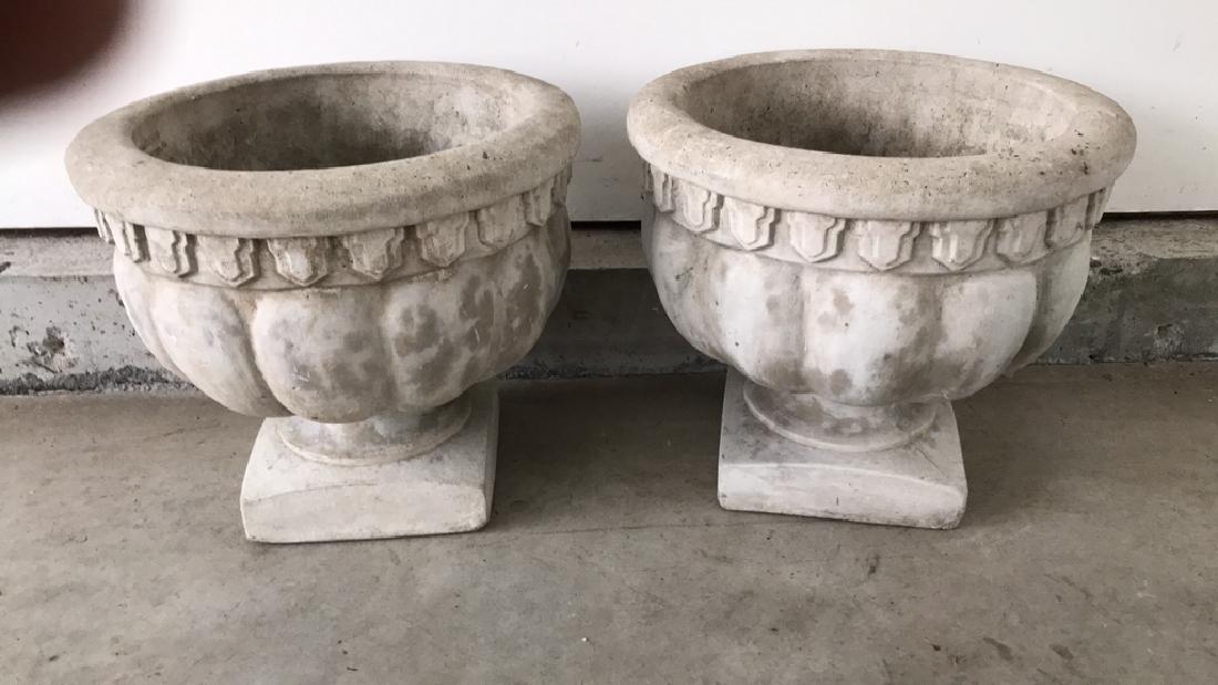 PAIR OF CEMENT PLANTERS (1 of 4)