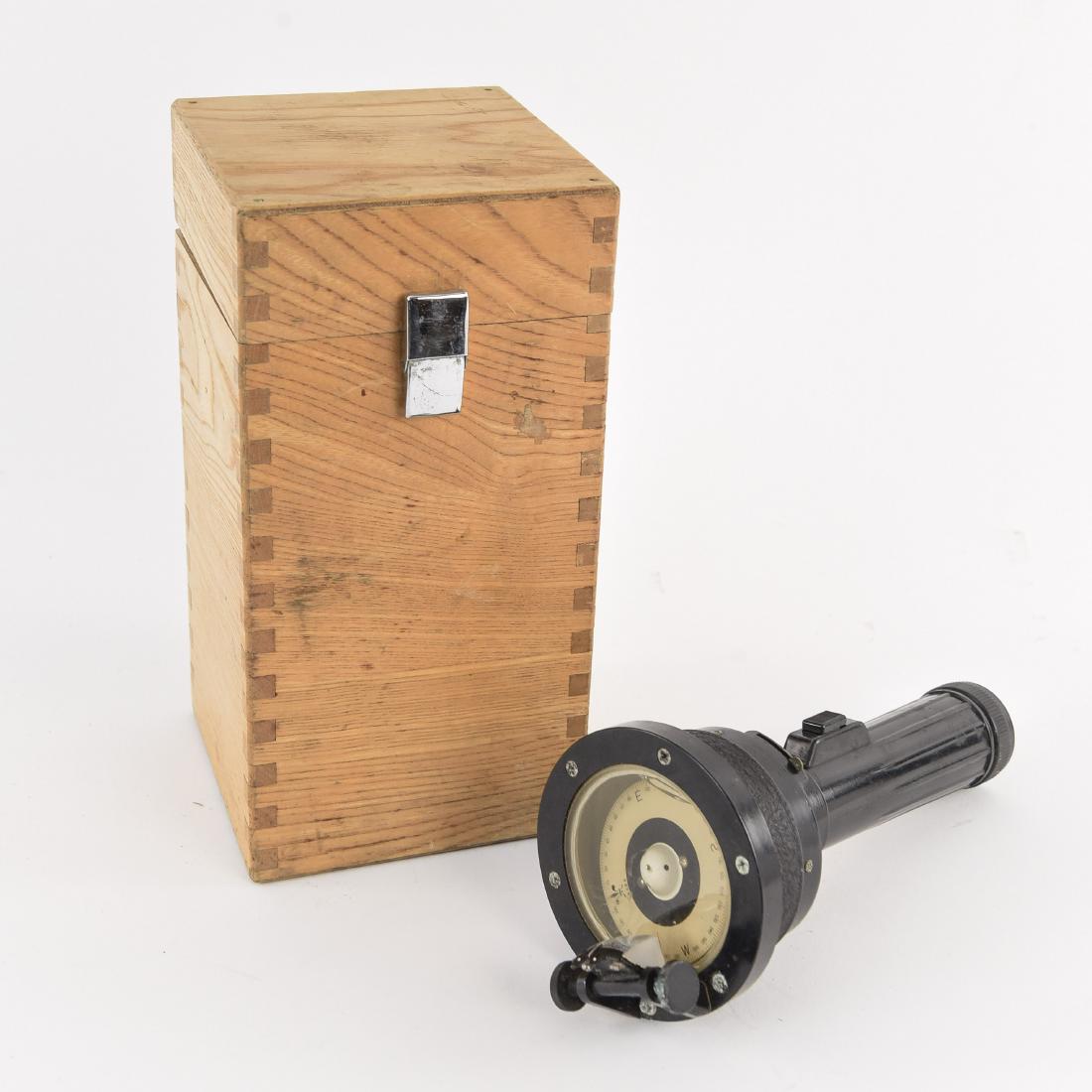 SAURA HANDBEARING COMPASS: Dimensions: H 10" x W 5" x D 5" Condition: Not tested for accuracy, as shown.