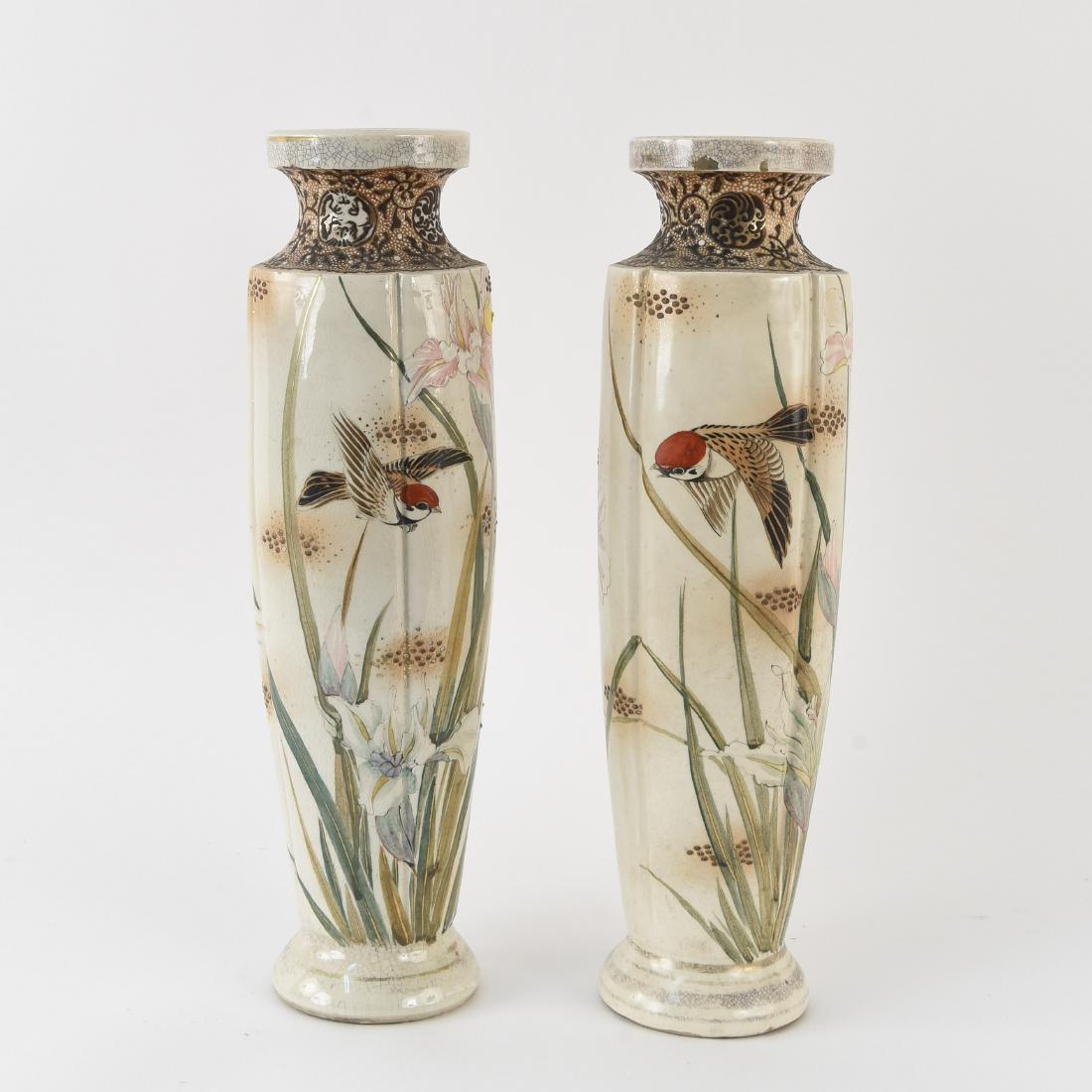 PAIR OF JAPANESE CERAMIC VASES (1 of 10)