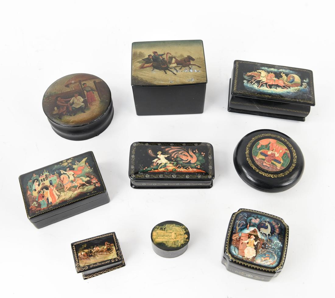 GROUPING OF RUSSIAN LACQUER BOXES (1 of 9)