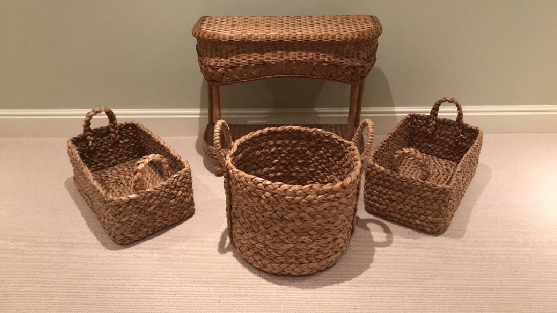 WICKER AND WOVEN BASKET ETC. GROUPING (1 of 5)