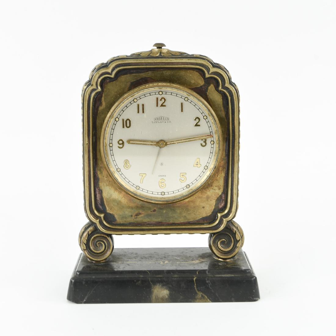 TIFFANY & CO. ANGELUS SWISS MARBLE BASE DESK CLOCK (1 of 9)