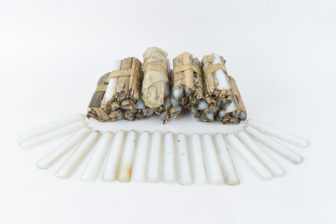 ATTR. TIFFANY ART GLASS CHANDELIER PRISMS (1 of 8)