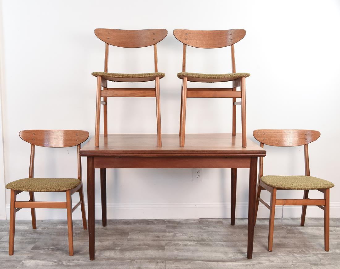 DANISH TEAK DINING TABLE & (4) FARSTRUP CHAIRS (1 of 13)