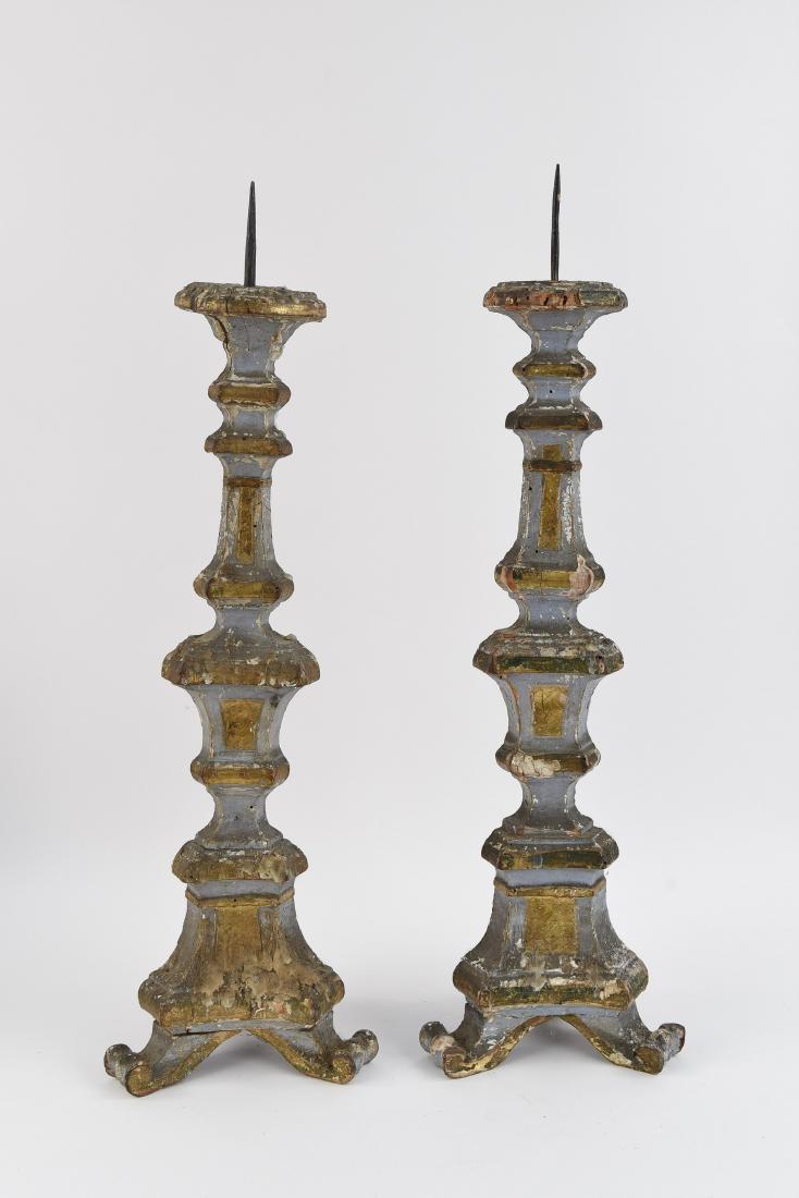 18TH C. ITALIAN WOODEN CANDLE PRICKS (1 of 10)