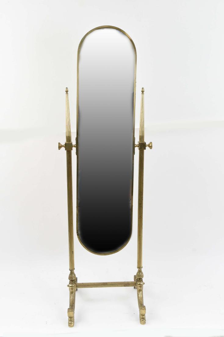CLASSICAL STYLE BRASS CHEVAL MIRROR (1 of 11)