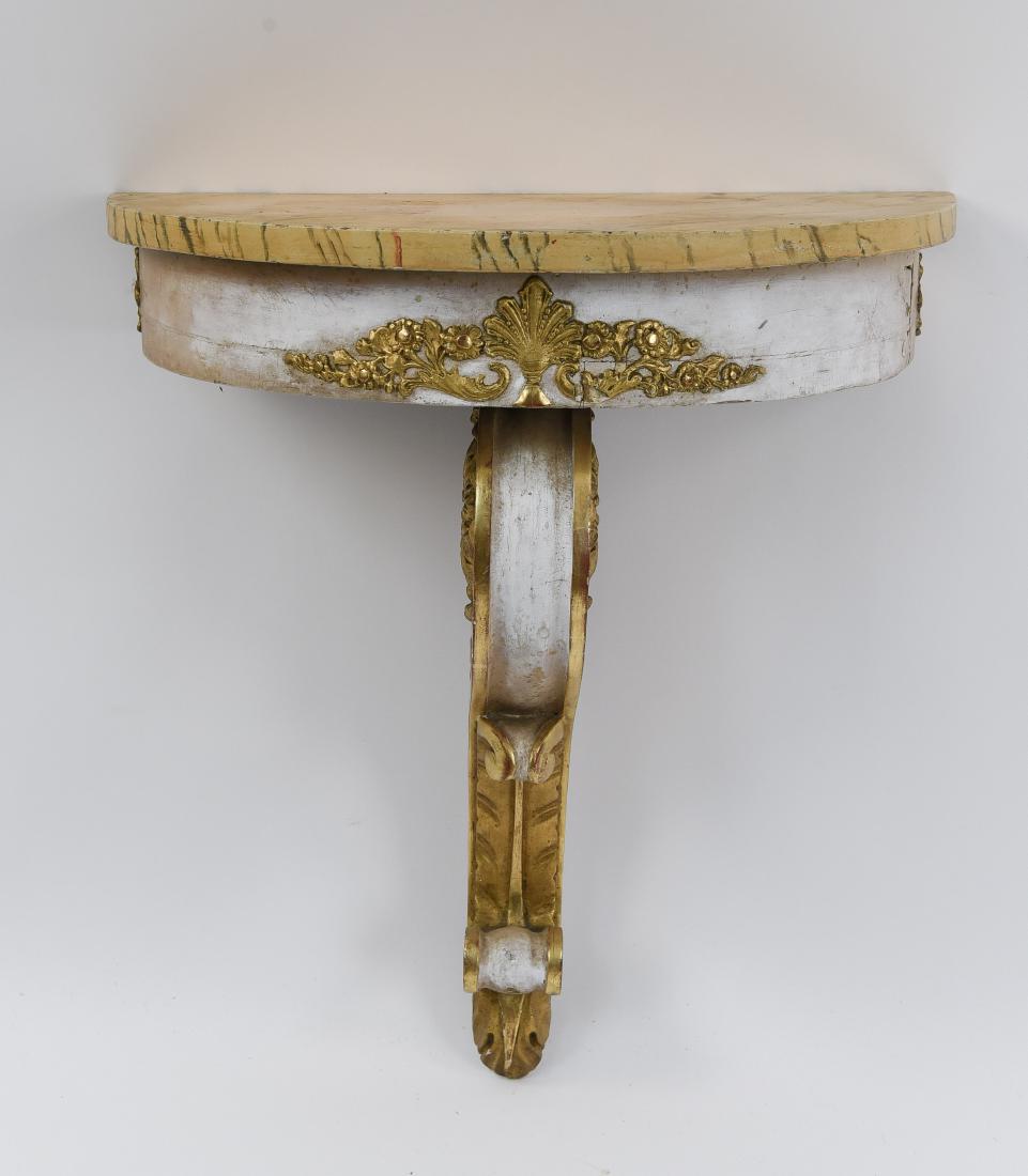 19TH C. WOODEN BRACKET WALL SHELF (1 of 11)