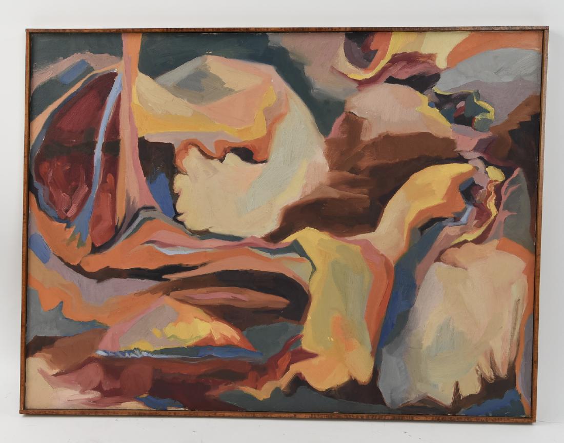 LARGE MID-CENTURY ABSTRACT O/C PAINTING (1 of 9)