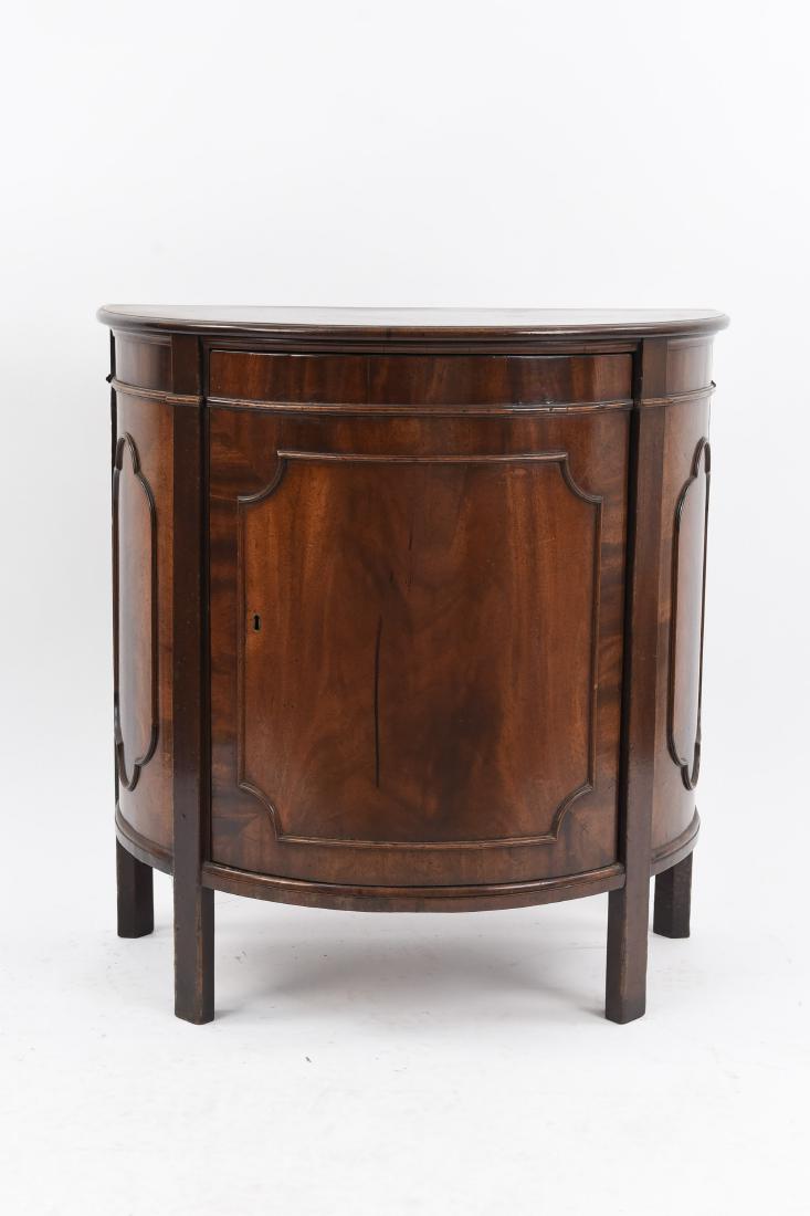 ANTIQUE MAHOGANY DEMILUNE CONSOLE