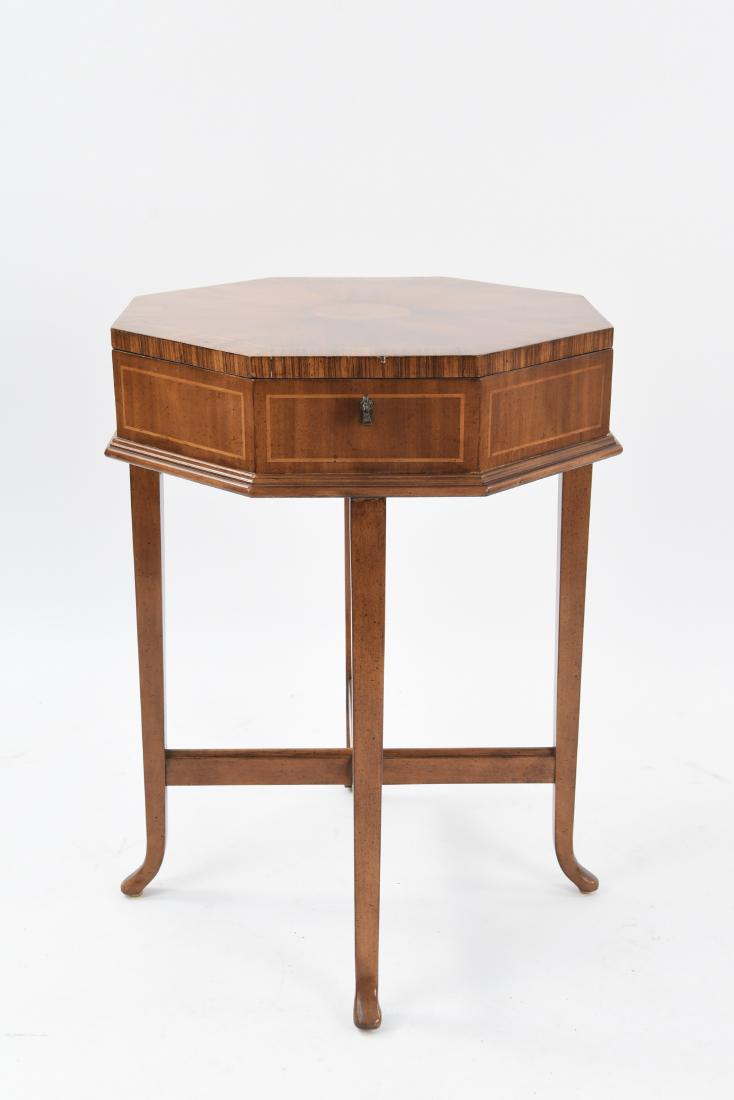 CONTEMPORARY INLAID OCTAGONAL SEWING TABLE BOX (1 of 12)