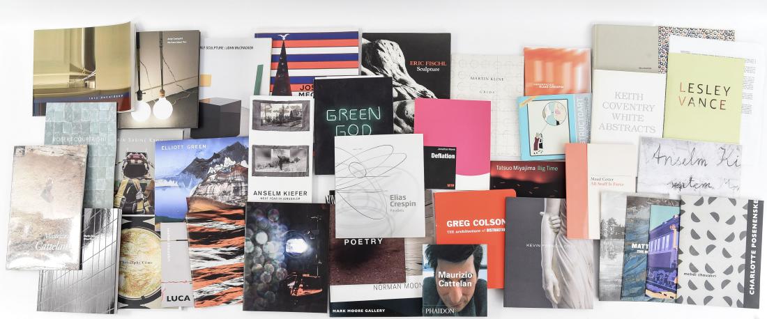 CONTEMPORARY ART AND MONOGRAPH ETC. BOOKS: Including Tatsuo Miyajima "Big Time", Josephine Meckseper, etc. Dimensions: (Largest) H 11.5" x W 9.25" Condition: Used, varying degrees of wear.