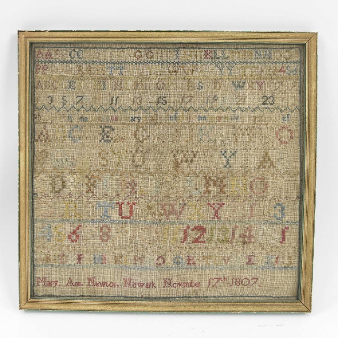 SAMPLER EMBROIDERY MARY ANN NEWTON, NEWARK (1 of 9)