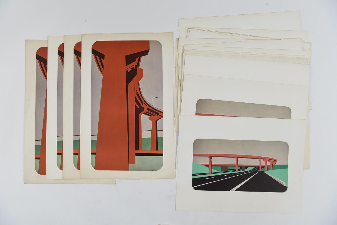 LARGE PORTFOLIO OF HIGHWAY & BRIDGE PRINTS (1 of 11)