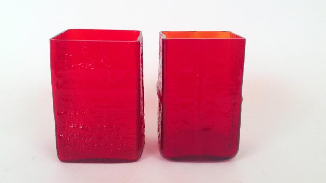 PAIR OF HOLMEGAARD GLASS VASES: Dimensions: H 6.25” x W 4” x D 4”Condition: No issues to note. A183