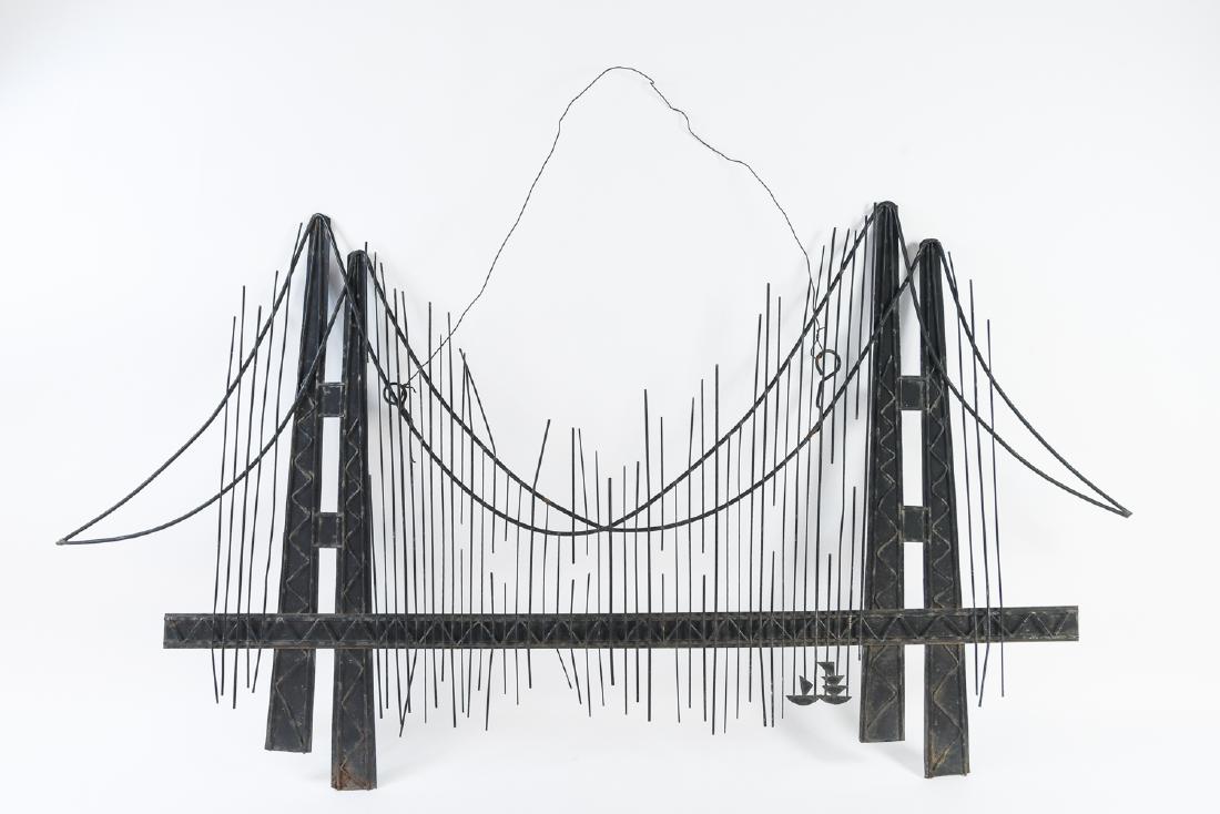 C. JERE MID-CENTURY METAL BRIDGE WALL SCULPTURE (1 of 10)