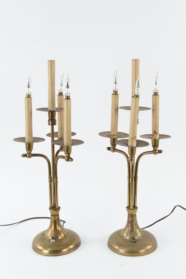 PAIR OF BRASS CANDELABRA FORM TABLE LAMPS (1 of 12)