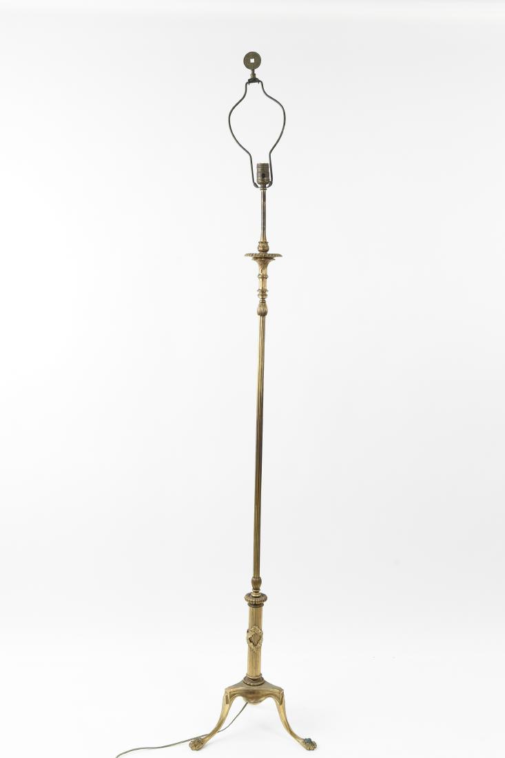 CREST CO. GILT BRONZE AMERICAN FLOOR LAMP (1 of 11)