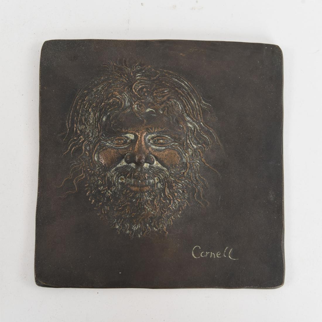 THOMAS CORNELL (AMERICAN 1937 - ): "Satyr II", 1970, Bronze relief, signed in the front and stamped, titled, Thomas Cornell, numbered 22/375. J Walter Thompson C., Christmas, 1970 on the verso. Dimensions: H 7" x W 7" x D 0.25" Conditi