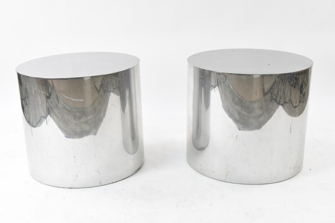 PAIR PAUL MAYAN FOR HABITAT DRUM END TABLES (1 of 8)