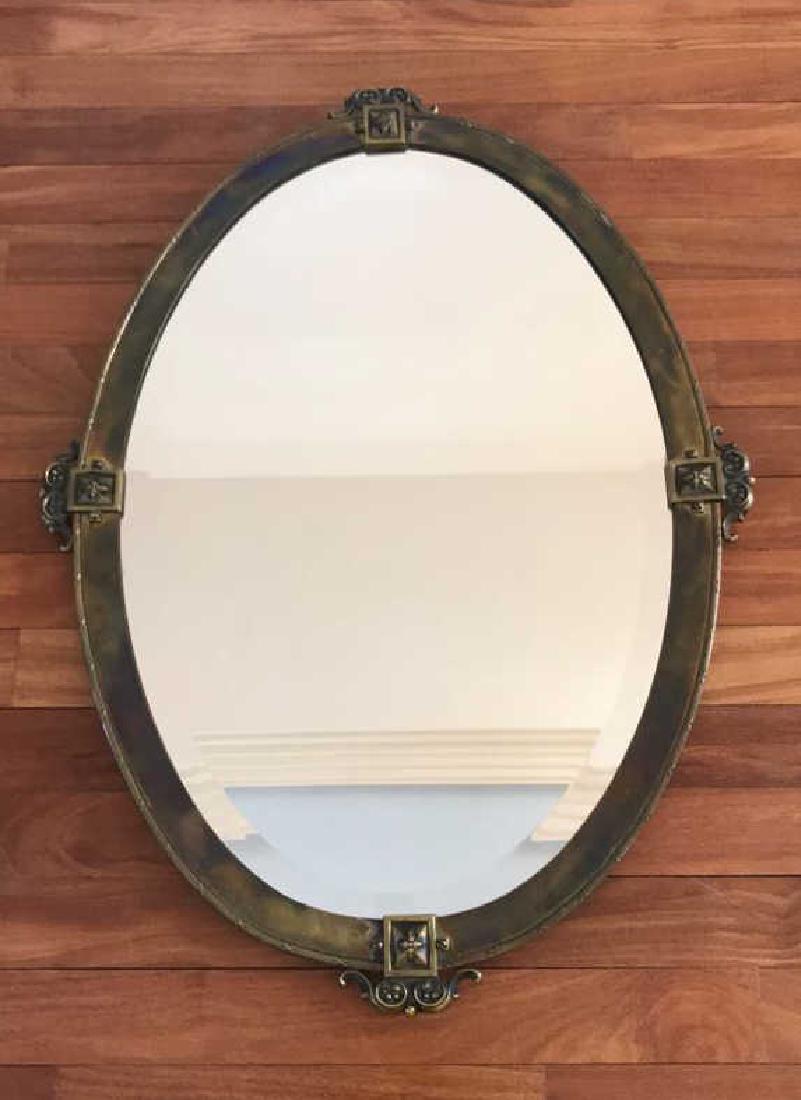 VINTAGE BRASS FRAME MIRROR (1 of 6)