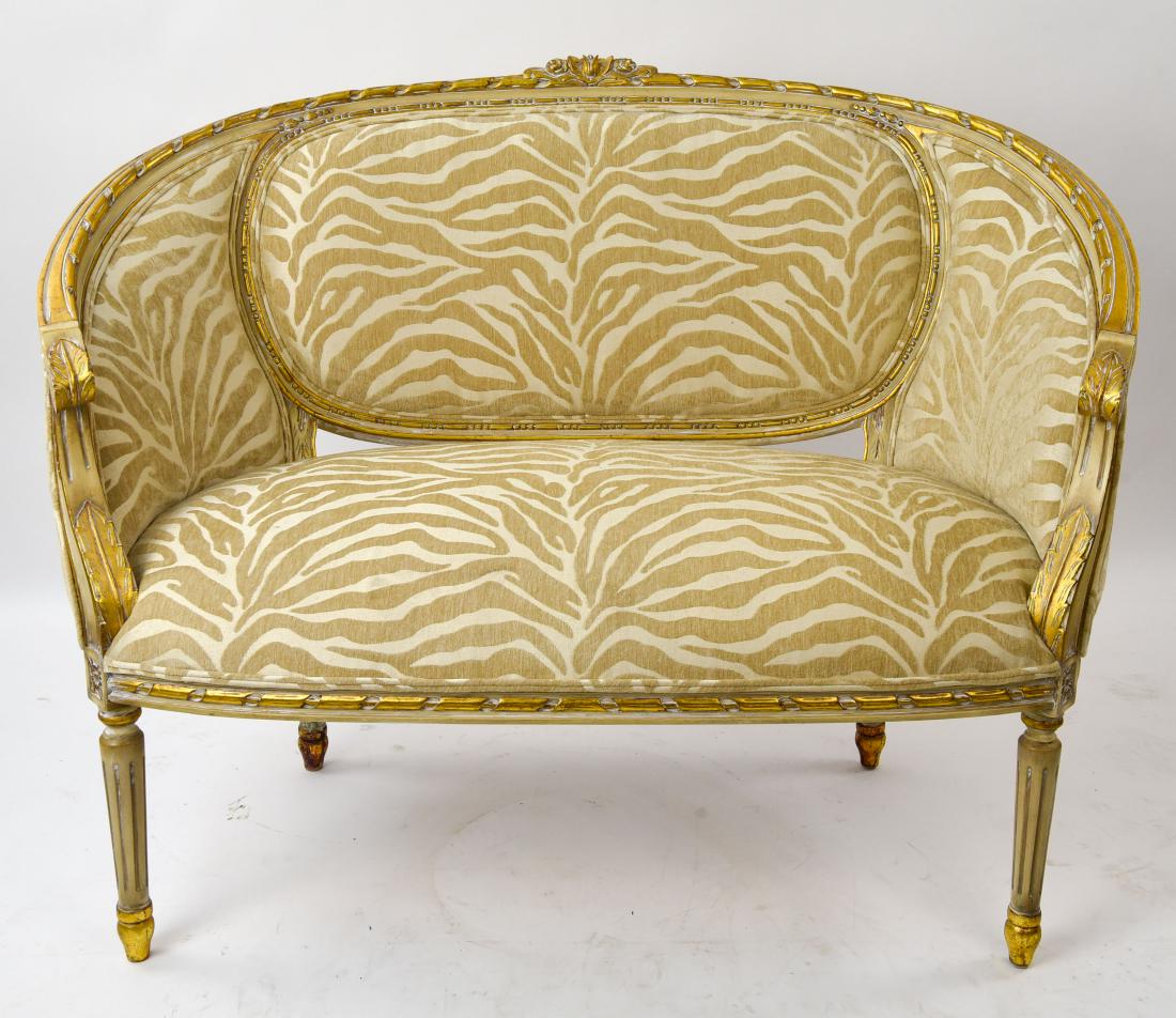 PAINTED AND UPHOLSTERED SETTEE (1 of 17)