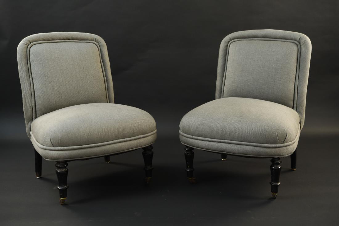 PAIR NAPOLEAN SLIPPER CHAIRS (1 of 9)
