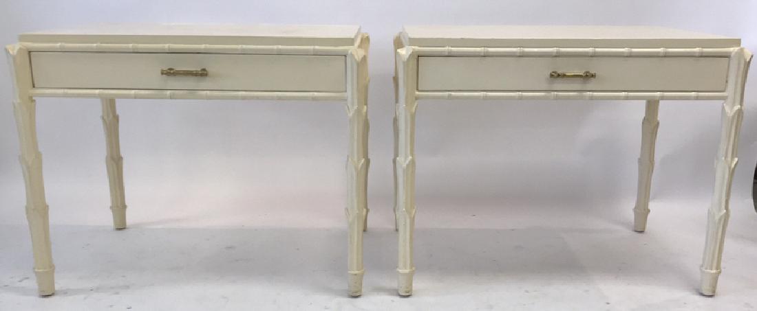PAIR OF HOLLYWOOD REGENCY FAUX BAMBOO SIDE (1 of 8)