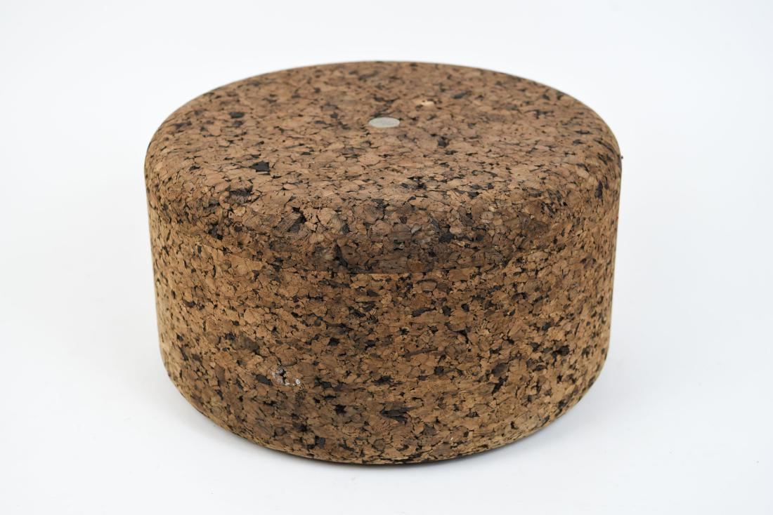GIANT CORK SIDE TABLE: Tagged: Moooi Corks, Designed by Jasper Corks Dimensions: H 9.75" x D 18" Condition: No issues to note.