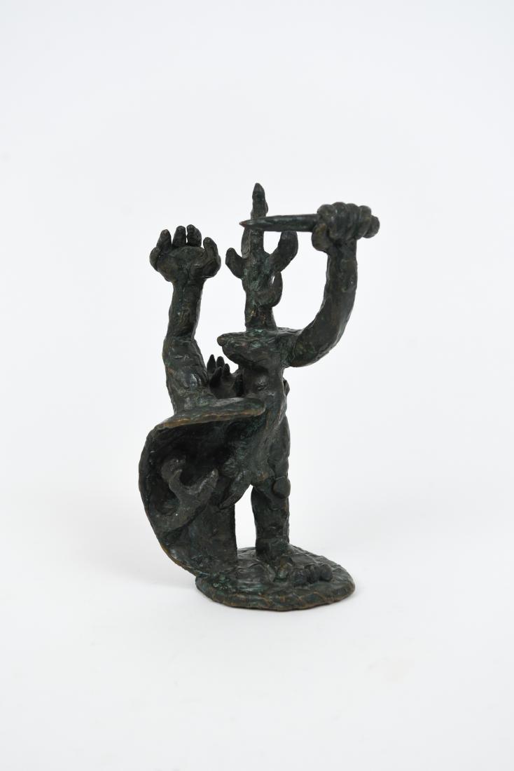 MODERN BRONZE IN STYLE OF JACQUES LIPCHITZ: Initialed illegibly on base. Dimensions: H 9.5" x W 4" x D 4" Condition: No issues to note.