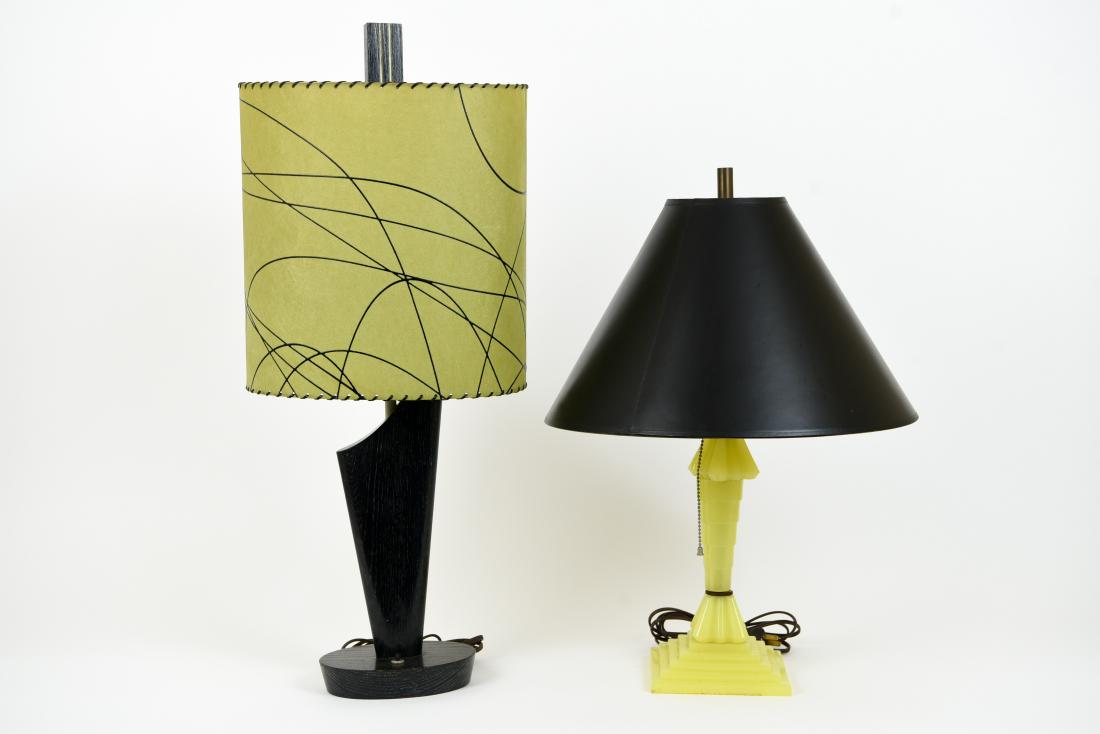 (2) MID CENTURY BLACK & YELLOW LAMPS (1 of 9)