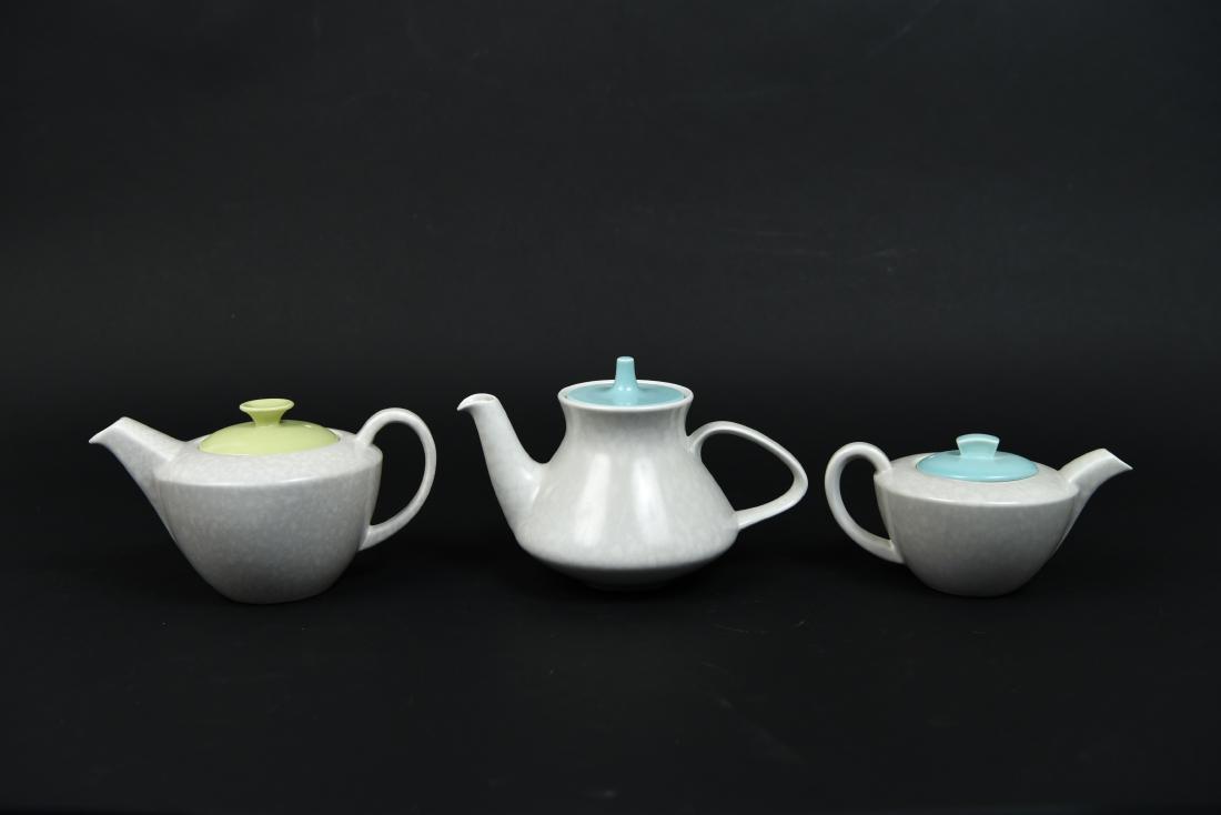 (3) POOLE TEAPOTS INCL C. 1936 JOHN ADAMS DESIGNED (1 of 9)