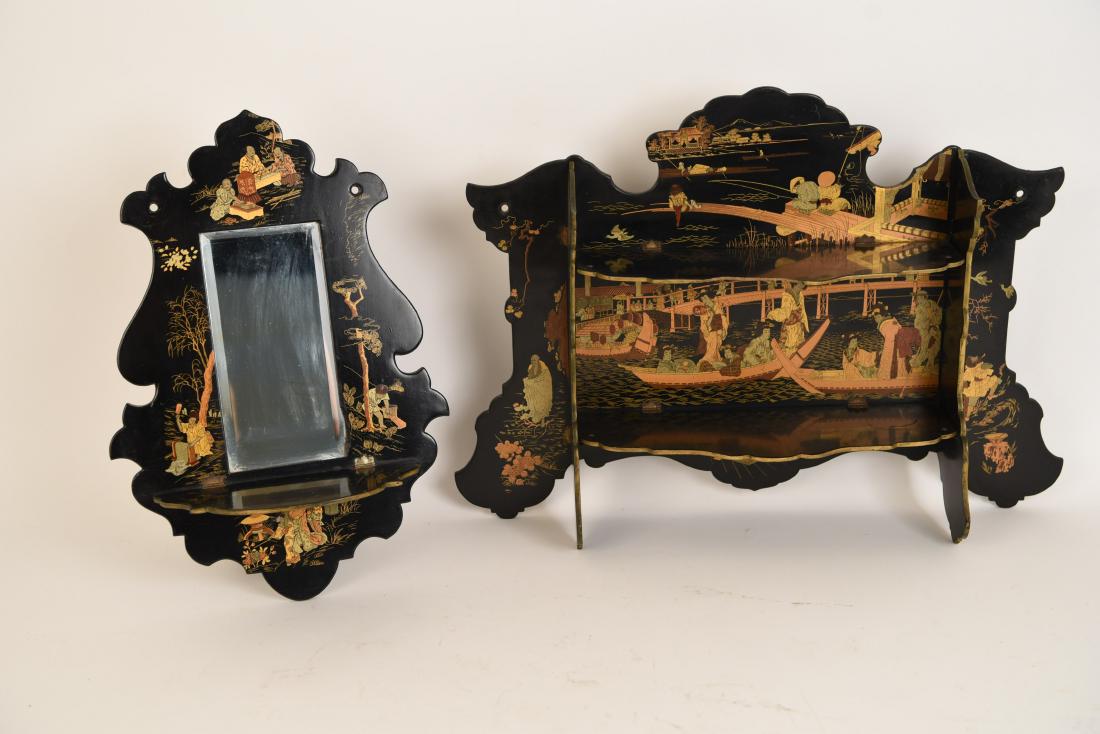 (2) JAPANESE LACQUERED WALL SHELVES (1 of 13)