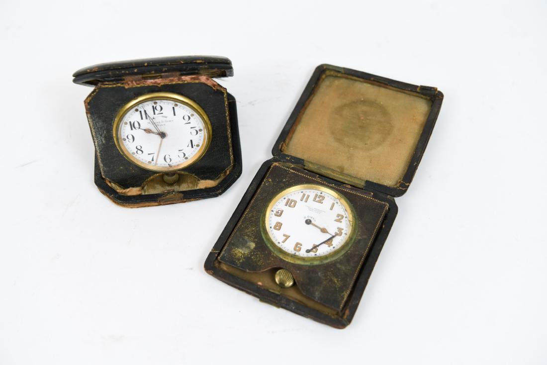 (2) ANTIQUE DESK POCKET WATCH CLOCKS (1 of 12)